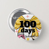 100 Days of School Pencil Bow Ronde Button 5,7 Cm (Voorkant /achterkant)