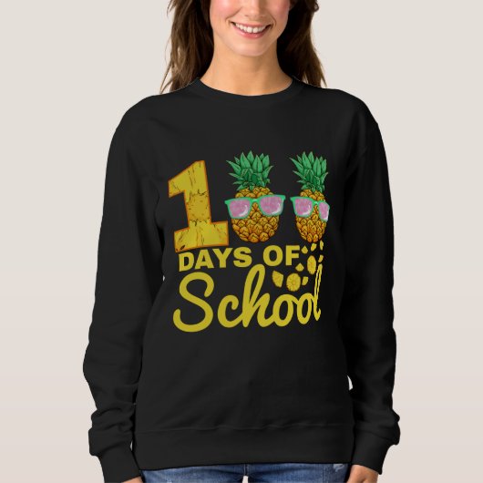 100 days of School Pineapple  Food Fruit  Tea Trui (Voorkant)
