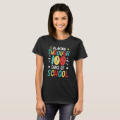100 Days Of School Playing Music Teacher Cool Stud T-shirt (Voorkant volledig)