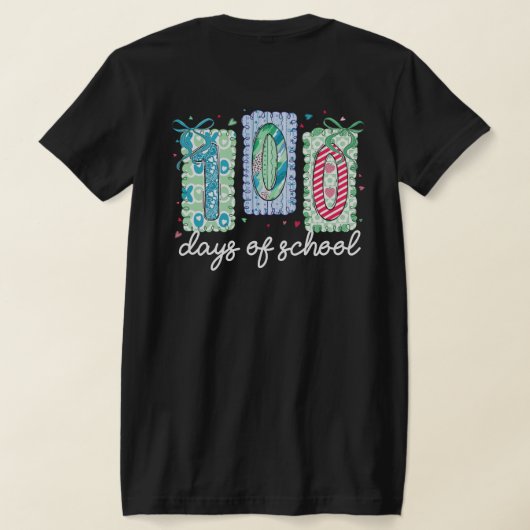 100 Days of School PNG Sublimation Design T-shirt (Laag Achter)
