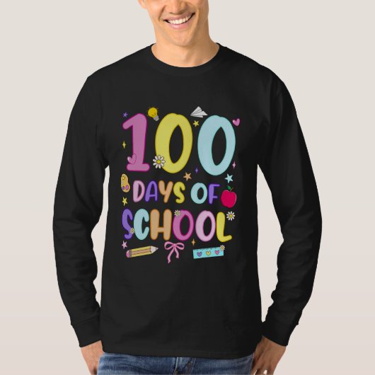 100 Days of School Preppy 100th Day of School Girl T-shirt (Voorkant)