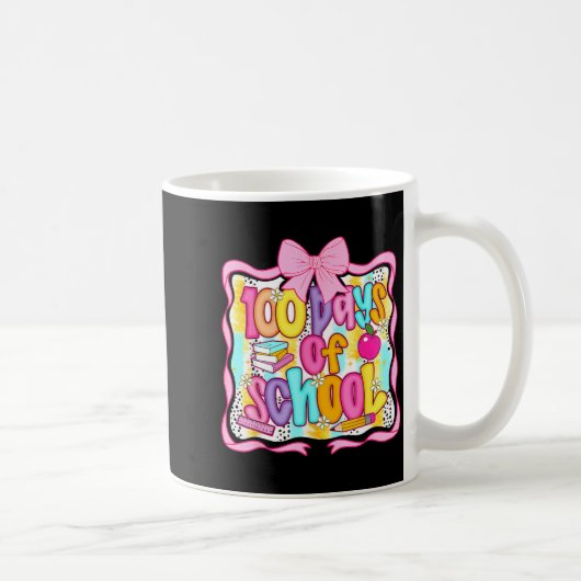 100 Days Of School Preppy 100th Day Of School Teac Koffiemok (Rechts)