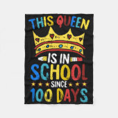 100 Days Of School Queen Crown Teacher Cool Studen Fleece Deken (Voorkant)