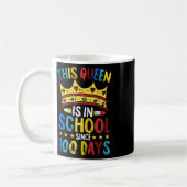 100 Days Of School Queen Crown Teacher Cool Studen Koffiemok (Links)
