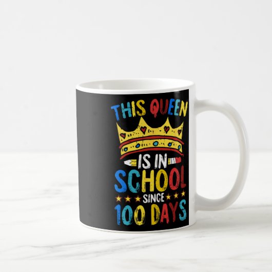 100 Days Of School Queen Crown Teacher Cool Studen Koffiemok (Rechts)