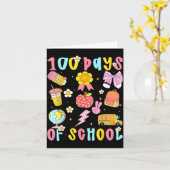 100 Days Of School Rainbow Bow Book Teacher Girl W Kaart (Gele Bloem)