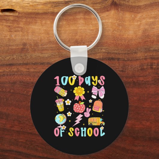 100 Days Of School Rainbow Bow Book Teacher Girl W Sleutelhanger (Voorkant)
