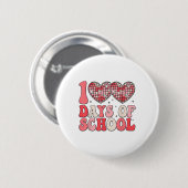 100 Days of School Retro Disco Hearts 100e dag Ronde Button 5,7 Cm (Voorkant /achterkant)