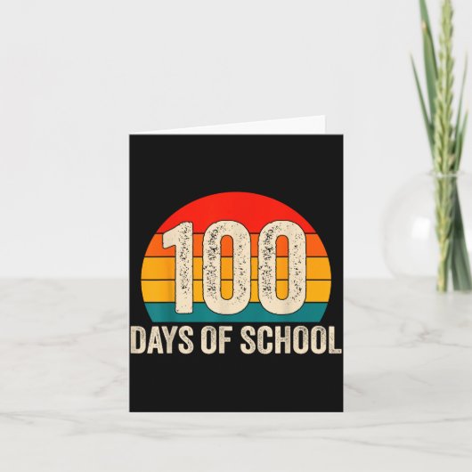 100 Days Of School Retro Teachers Boys 100th Day O Kaart (Voorkant)