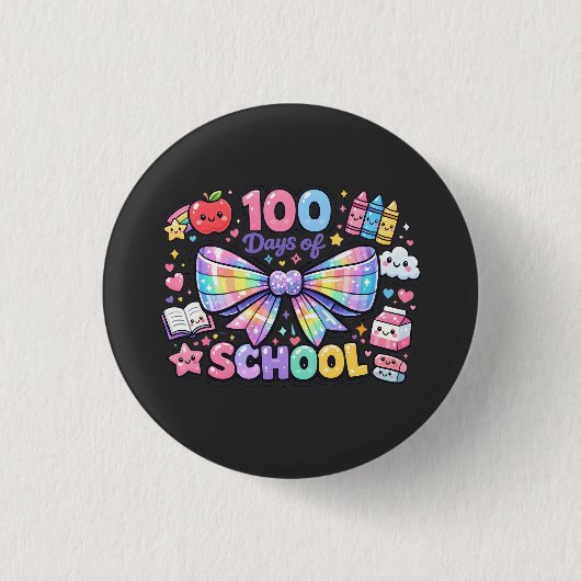 100 Days Of School  Ronde Button 3,2 Cm (Voorkant)