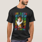 100 Days of School Shetland Sheepdog Lover 100th D T-shirt (Voorkant)
