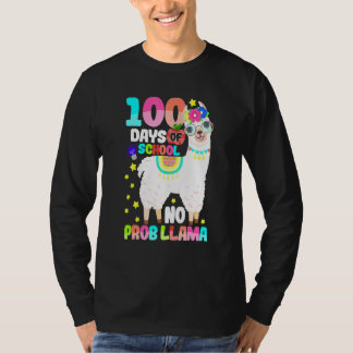 100 Days Of School Shirt No Probllama Llama 100 Da