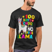 100 Days Of School Shirt No Probllama Llama 100th  (Voorkant)