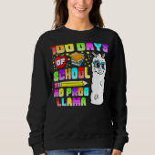 100 Days of School Shirt No Probllama Llama 100th  (Voorkant)