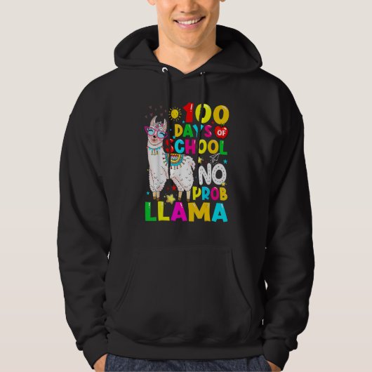 100 Days Of School Shirt No Probllama Llama 100th  (Voorkant)