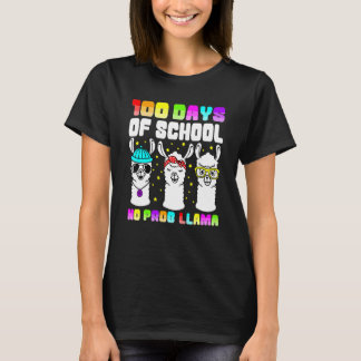 100 Days Of School Shirt No Probllama Llama 100th 