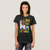 100 Days Of School Shirt No Probllama Llama 100th  (Voorkant volledig)