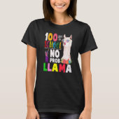 100 Days of School Shirt No Probllama Llama 100th  (Voorkant)