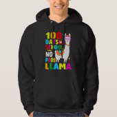 100 Days Of School Shirt No Probllama Llama 100th (Voorkant)