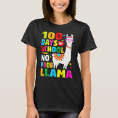 100 Days of School Shirt No Probllama Llama 100th  (Voorkant)