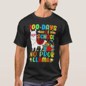 100 Days of School Shirt No Probllama Llama Plaid  (Voorkant)