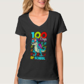 100 Days Of School Shirt T Rex 100 Days Smarter 10 (Voorkant)
