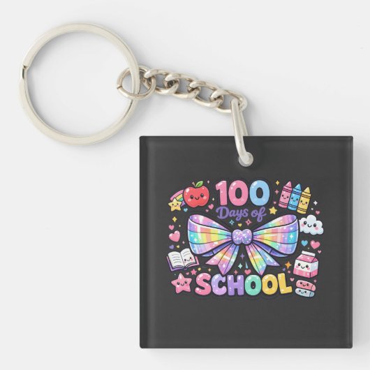 100 Days Of School  Sleutelhanger (voorkant)