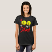 100 Days of School Softball Teacher Kids 100th Day T-shirt (Voorkant volledig)