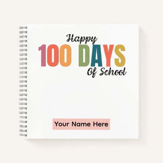 100 Days Of School Spiral Notebook Notitieboek (Voorkant)