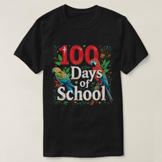 100 Days of School squad bird Student Parrot Zoo T-shirt (Design voorkant)
