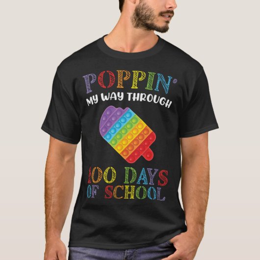 100 days of School Student Teacher Cute Poppin Ice T-shirt (Voorkant)