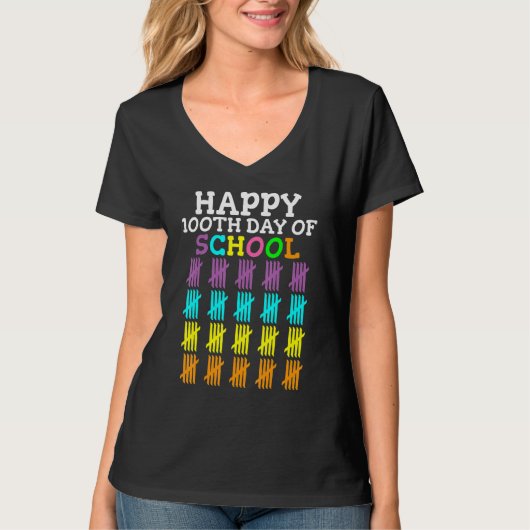 100 Days Of School Student Teacher T-shirt (Voorkant)