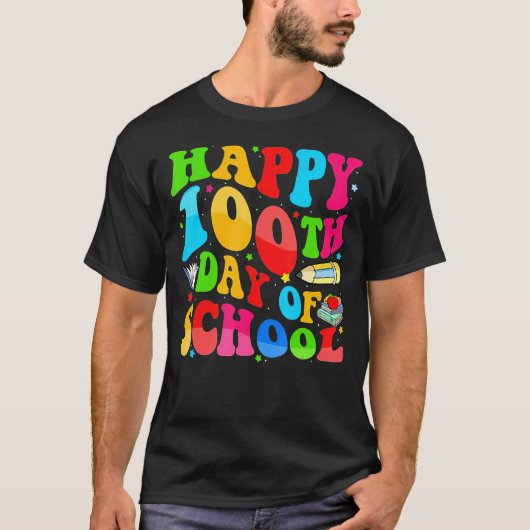 100 Days Of School Teacher And Student T-shirt (Voorkant)