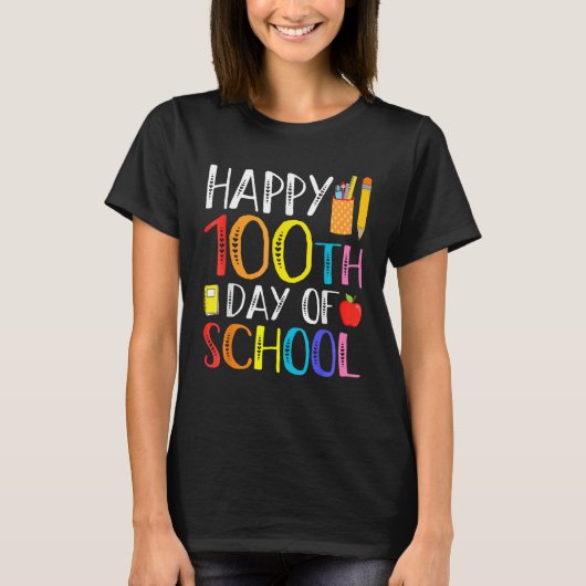 100 Days Of School Teacher And Student T-shirt (Voorkant)