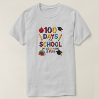 100 Days of School ,Teacher, Faux Yarn Bow Style T-shirt