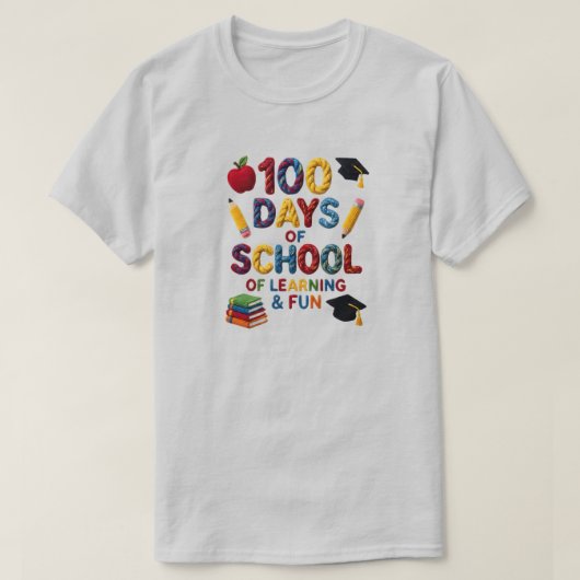 100 Days of School ,Teacher, Faux Yarn Bow Style T-shirt (Design voorkant)