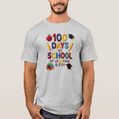 100 Days of School ,Teacher, Faux Yarn Bow Style T-shirt (Voorkant)