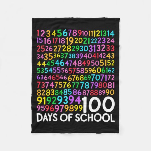 100 Days Of School Teacher Kids 100th Day Math Num Fleece Deken (Voorkant)