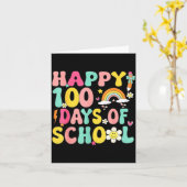 100 Days Of School Teacher Kids Happy 100th Day Of Kaart (Gele Bloem)