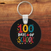 100 Days of School Teacher Kind Boys 2025 100th Sleutelhanger (Voorkant)