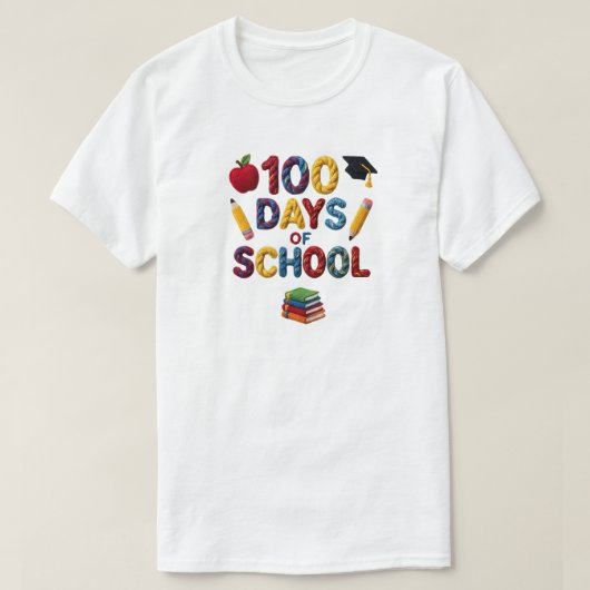 100 Days of School ,Teacher, Little Miss 100 days T-shirt (Design voorkant)
