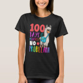 100 Days Of School Teacher No Probllama Llama Cute T-shirt (Voorkant)