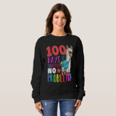 100 Days Of School Teacher No Probllama Llama Cute Trui (Voorkant volledig)