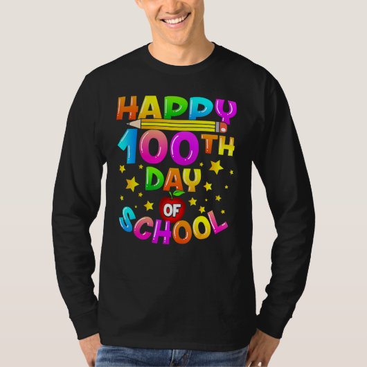 100 Days Of School Teacher Student Happy 100th Day T-shirt (Voorkant)