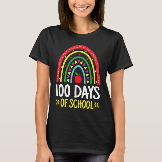 100 Days Of School Teacher Student Kids 100th Day  T-shirt (Voorkant)