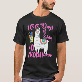100 Days Of School Tees No Probllama Llama 100th D