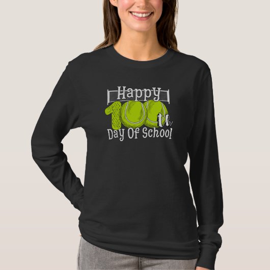 100 Days Of School Tennis Boys youth Happy 100th d T-shirt (Voorkant)