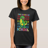 100 Days Of School Trex 100 Days Smarter 100th Day T-shirt (Voorkant)