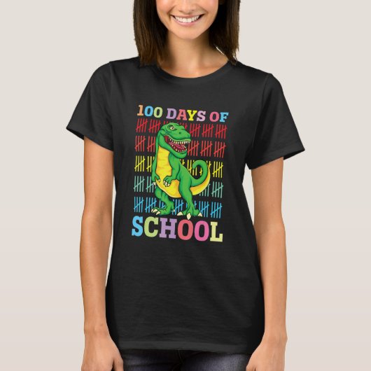 100 Days Of School Trex 100 Days Smarter 100th Day T-shirt (Voorkant)