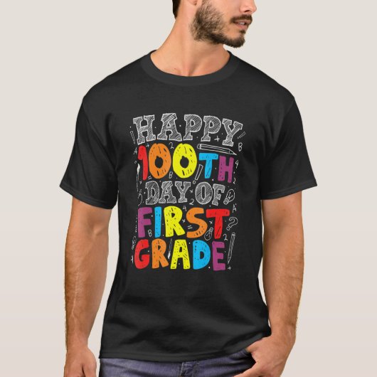 100 Days of School Tshirt 100th Day of 1st Grade T (Voorkant)